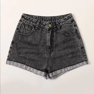 Dark wash denim shorts